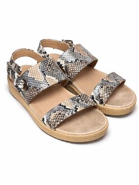 Vionic Louise Snake Print Sandals Women’s 7.5 Comfort Platform Adjustable Strap